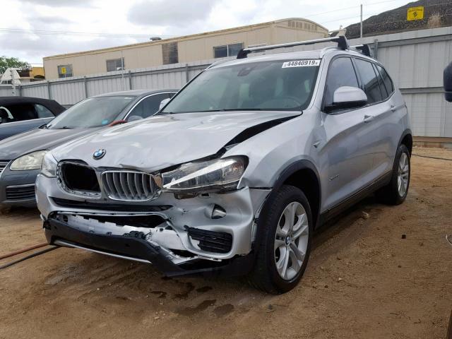 5UXWX7C58H0U42265 - 2017 BMW X3 XDRIVE3 SILVER photo 2