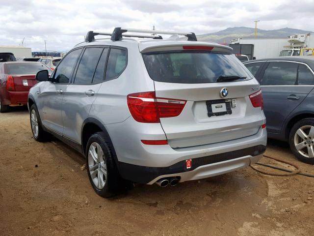 5UXWX7C58H0U42265 - 2017 BMW X3 XDRIVE3 SILVER photo 3