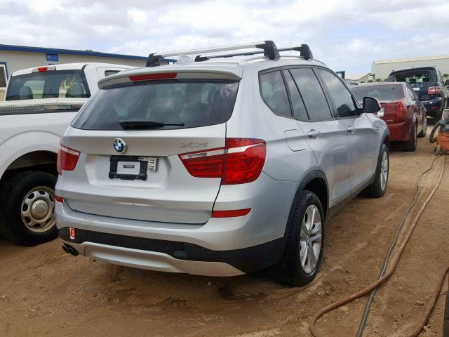 5UXWX7C58H0U42265 - 2017 BMW X3 XDRIVE3 SILVER photo 4