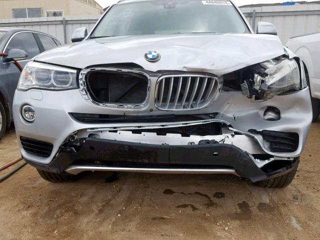 5UXWX7C58H0U42265 - 2017 BMW X3 XDRIVE3 SILVER photo 9