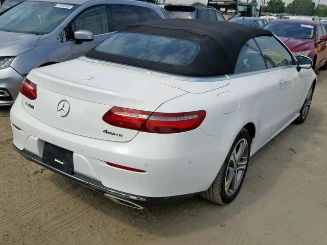 WDD1K6GB4JF035556 - 2018 MERCEDES-BENZ E 400 4MAT WHITE photo 4