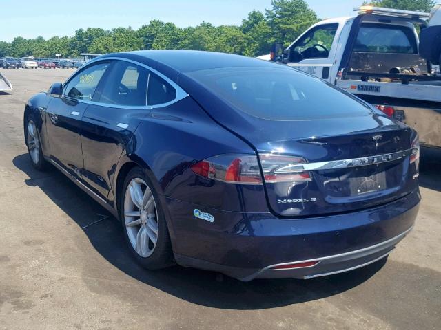 5YJSA1H27EFP66043 - 2014 TESLA MODEL S BLUE photo 3