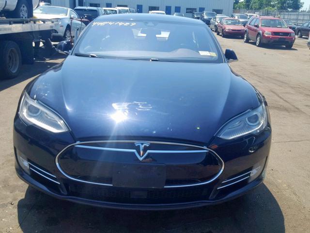 5YJSA1H27EFP66043 - 2014 TESLA MODEL S BLUE photo 7