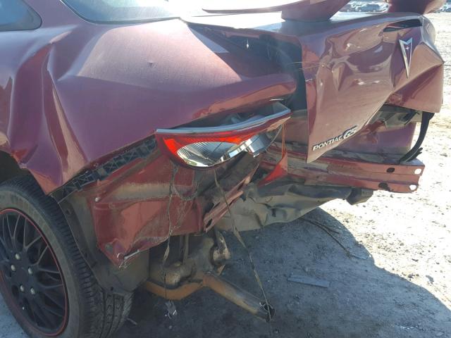 1G2AL15F877130130 - 2007 PONTIAC G5 BURGUNDY photo 9