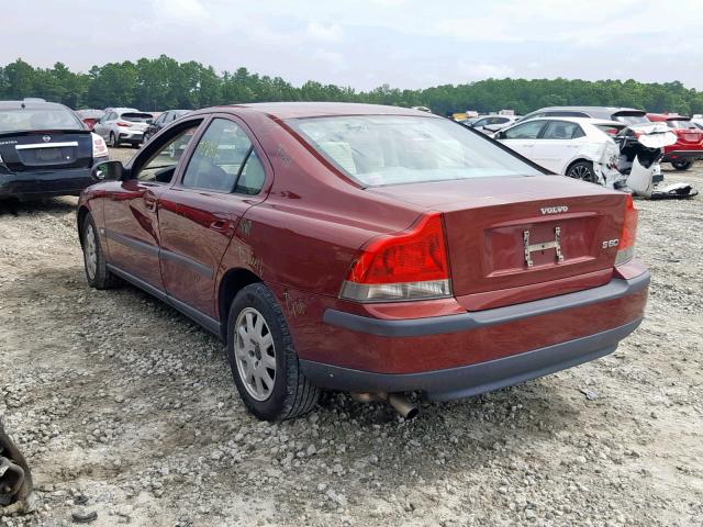 YV1RS61R412084549 - 2001 VOLVO S60 MAROON photo 3