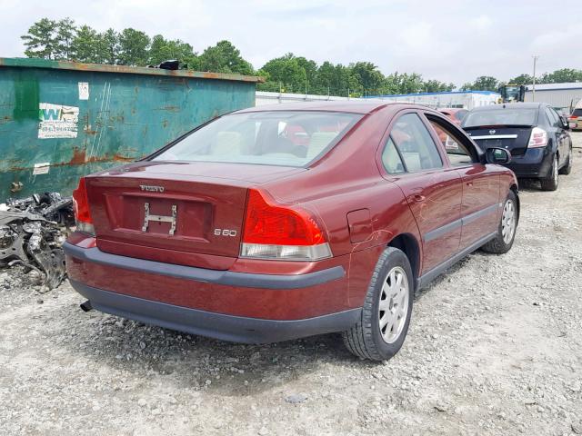 YV1RS61R412084549 - 2001 VOLVO S60 MAROON photo 4