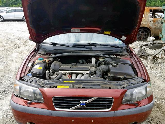 YV1RS61R412084549 - 2001 VOLVO S60 MAROON photo 7