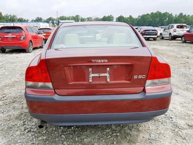 YV1RS61R412084549 - 2001 VOLVO S60 MAROON photo 9