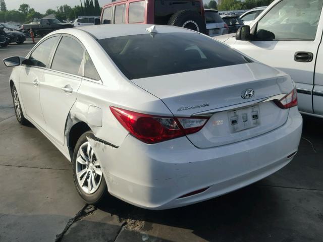 5NPEB4AC2CH392857 - 2012 HYUNDAI SONATA GLS WHITE photo 3