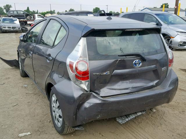 JTDKDTB34D1053631 - 2013 TOYOTA PRIUS C GRAY photo 3