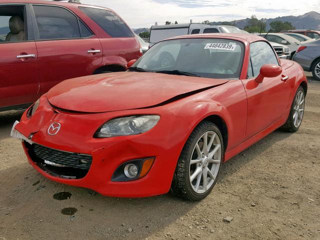 JM1NC2FF9A0209758 - 2010 MAZDA MX-5 MIATA RED photo 2