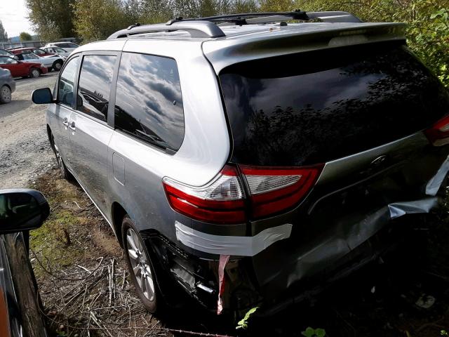 5TDDZ3DC9HS147598 - 2017 TOYOTA SIENNA XLE SILVER photo 3