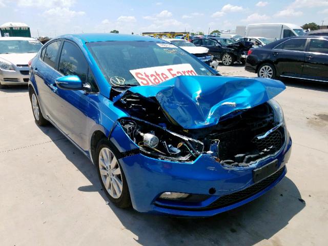 KNAFX4A8XE5161710 - 2014 KIA FORTE EX BLUE photo 1