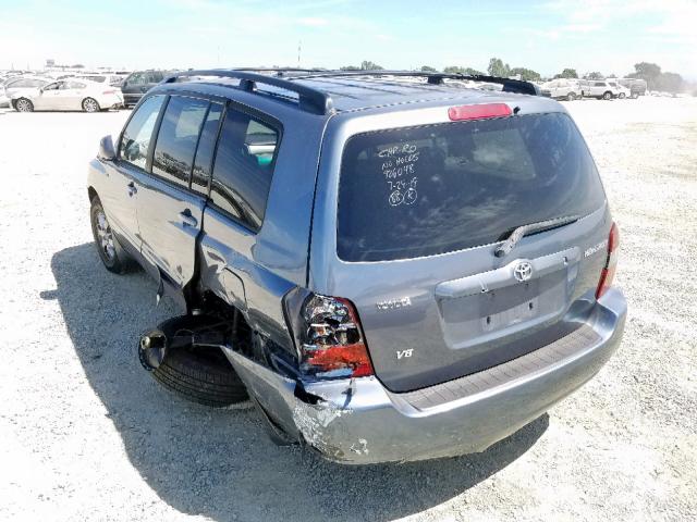 JTEGP21A150044024 - 2005 TOYOTA HIGHLANDER BLUE photo 3