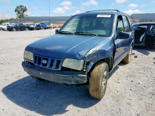 KNDJB723925124935 - 2002 KIA SPORTAGE BLUE photo 2