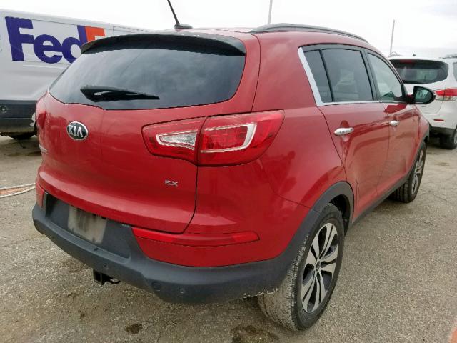 KNDPC3A21D7506621 - 2013 KIA SPORTAGE E RED photo 4