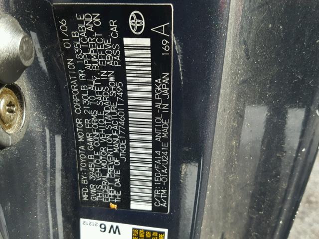 JTKDE177460117495 - 2006 TOYOTA SCION TC 石墨色 照片 10