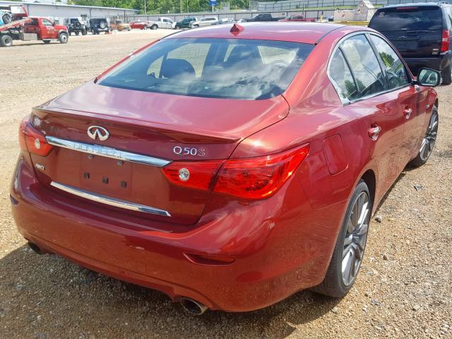 JN1FV7AR3GM451642 - 2016 INFINITI Q50 RED SP RED photo 4