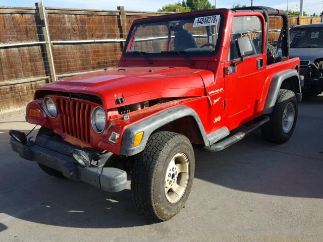 1J4FA49S52P714259 - 2002 JEEP WRANGLER / RED photo 2