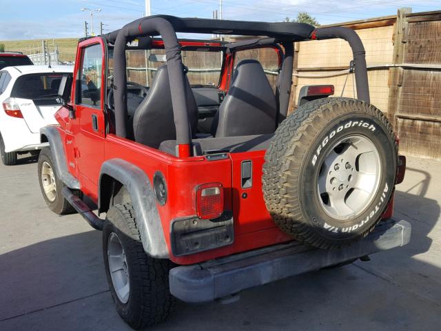 1J4FA49S52P714259 - 2002 JEEP WRANGLER / RED photo 3