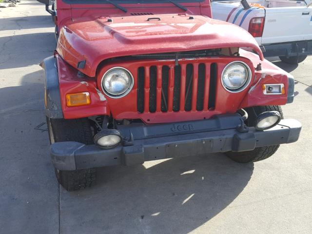 1J4FA49S52P714259 - 2002 JEEP WRANGLER / RED photo 9