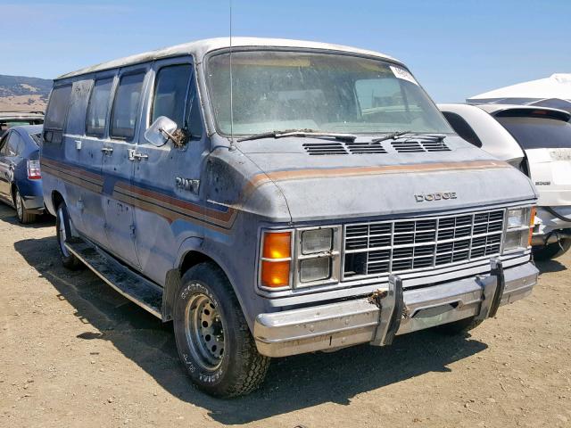 2B6HB23R8CK193721 - 1982 DODGE RAM VAN B2 BLUE photo 1