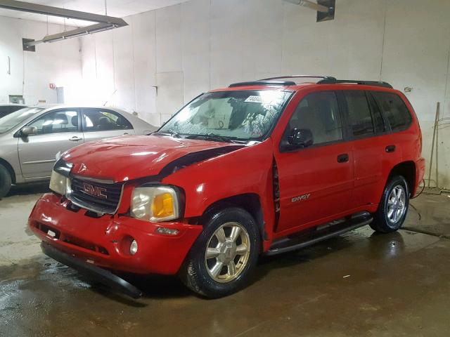 1GKDT13S122122762 - 2002 GMC ENVOY RED photo 2