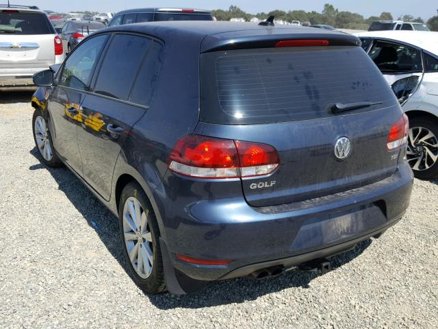 WVWDM7AJ6EW000224 - 2014 VOLKSWAGEN GOLF BLUE photo 3