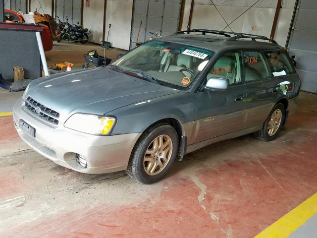 4S3BH686727639029 - 2002 SUBARU LEGACY OUT GREEN photo 2