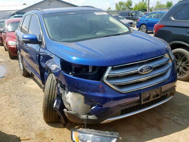 2FMTK4J81FBB39883 - 2015 FORD EDGE SEL BLUE photo 1