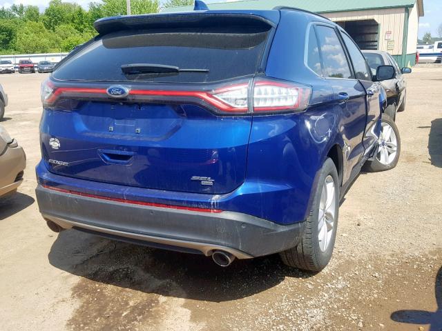 2FMTK4J81FBB39883 - 2015 FORD EDGE SEL BLUE photo 4