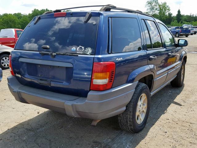 1J4GW48S61C689840 - 2001 JEEP GRAND CHER BLUE photo 4