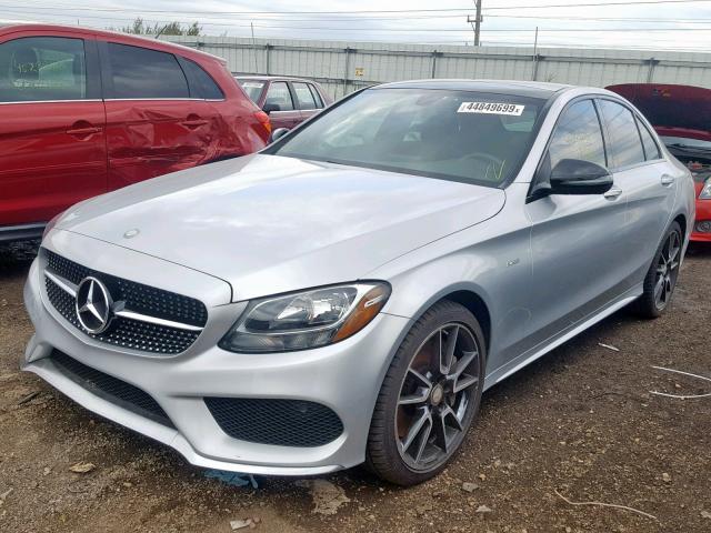 55SWF6EB5GU106718 - 2016 MERCEDES-BENZ C 450 4MAT SILVER photo 2