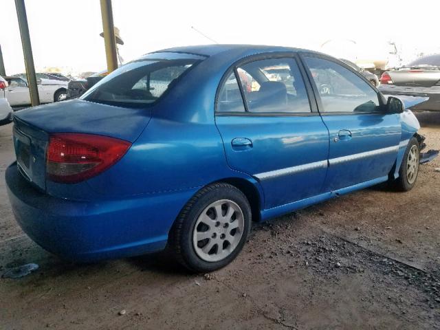 KNADC125936272410 - 2003 KIA RIO BLUE photo 4