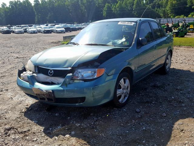 JM1BJ225410435504 - 2001 MAZDA PROTEGE LX TURQUOISE photo 2