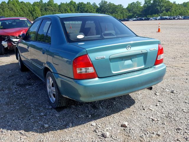 JM1BJ225410435504 - 2001 MAZDA PROTEGE LX TURQUOISE photo 3