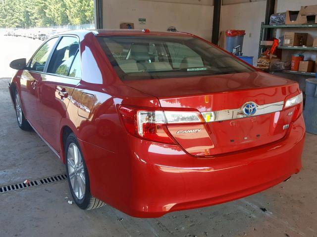 4T1BD1FKXCU014217 - 2012 TOYOTA CAMRY HYBR RED photo 3