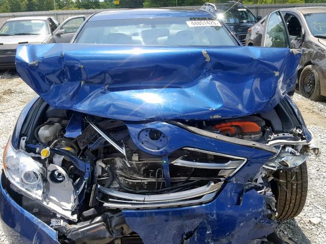 4T1BB46K38U037563 - 2008 TOYOTA CAMRY HYBR BLUE photo 7