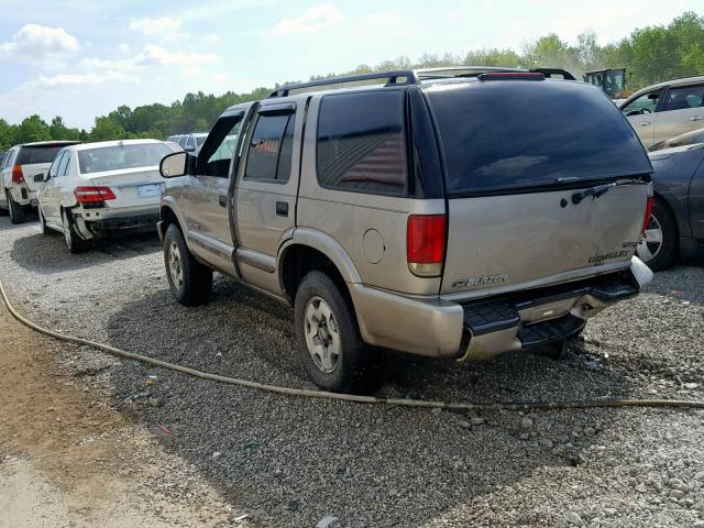 1GNDT13X03K173542 - 2003 CHEVROLET BLAZER TAN photo 3