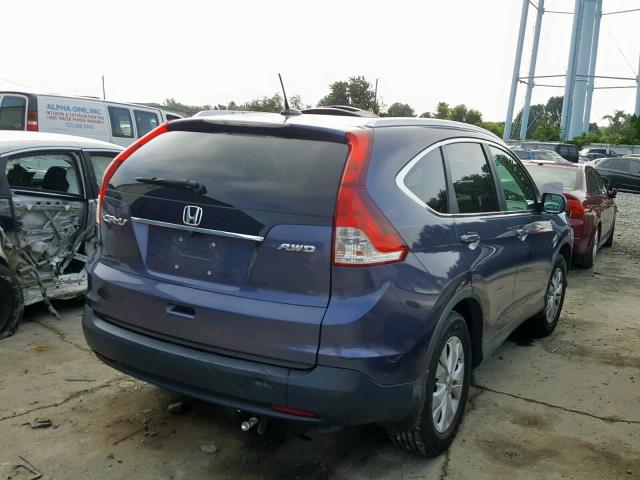 5J6RM4H74CL082381 - 2012 HONDA CR-V EXL BLUE photo 4