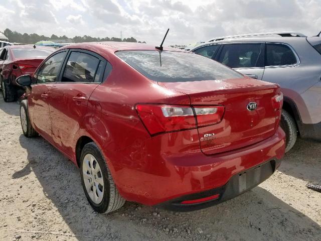 KNADM4A39F6428299 - 2015 KIA RIO LX RED photo 3