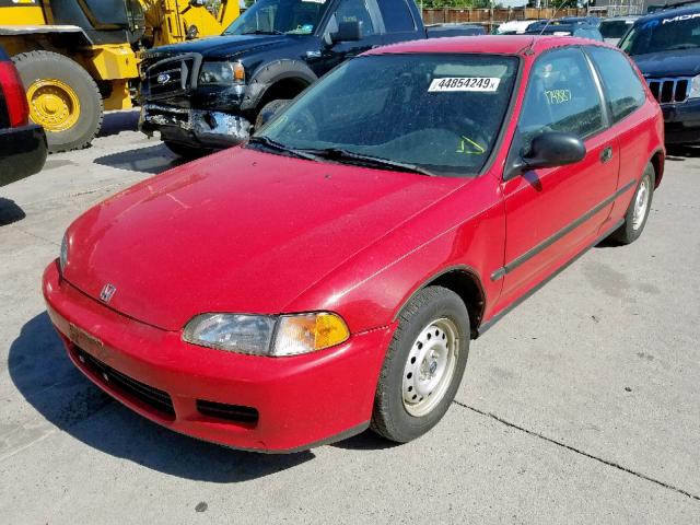 2HGEH2363PH529699 - 1993 HONDA CIVIC DX RED photo 2