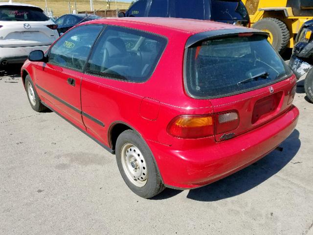 2HGEH2363PH529699 - 1993 HONDA CIVIC DX RED photo 3