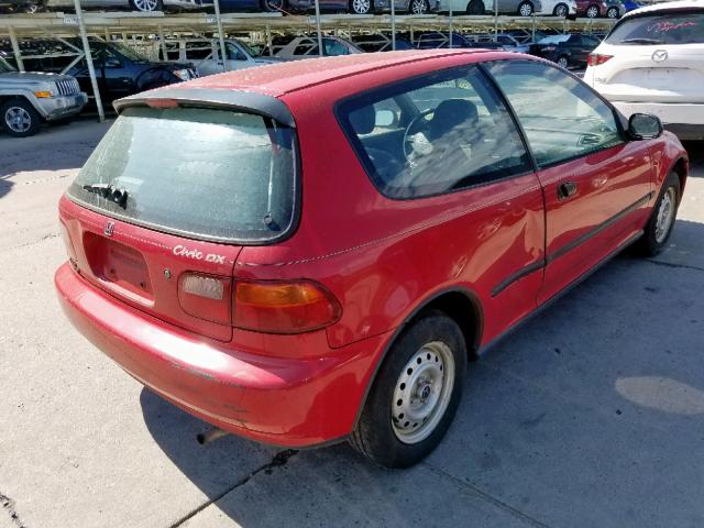 2HGEH2363PH529699 - 1993 HONDA CIVIC DX RED photo 4