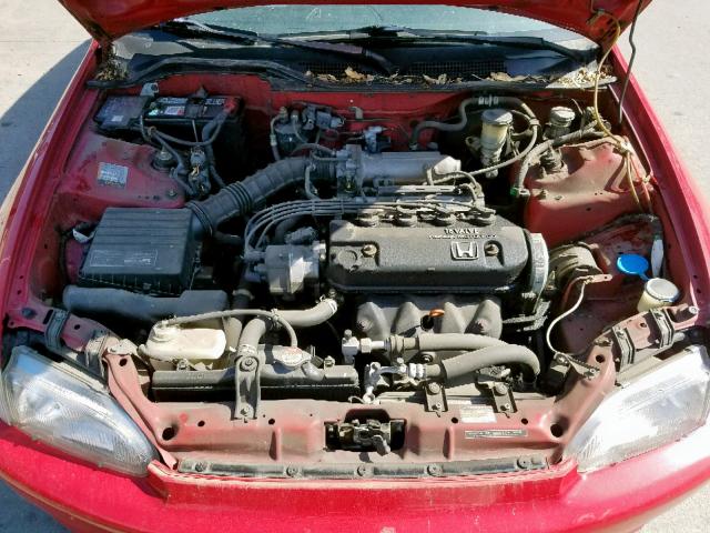 2HGEH2363PH529699 - 1993 HONDA CIVIC DX RED photo 7