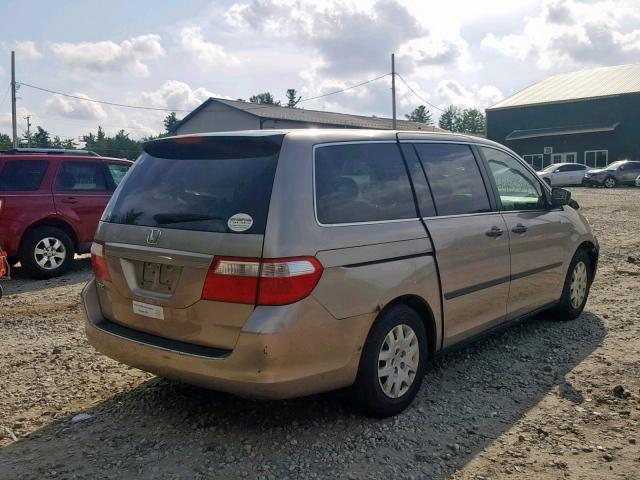 5FNRL38297B096485 - 2007 HONDA ODYSSEY LX TAN photo 4