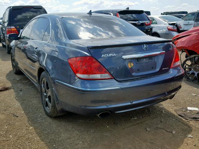 JH4KB16565C002299 - 2005 ACURA RL GRAY photo 3