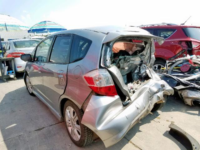 JHMGE8H43AC025947 - 2010 HONDA FIT SPORT GRAY photo 3