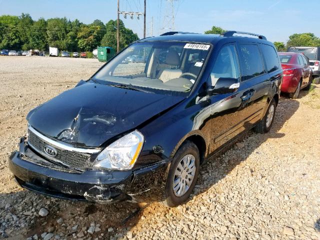 KNDMG4C7XC6428527 - 2012 KIA SEDONA LX BLACK photo 2