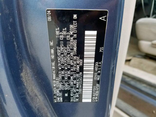 5TBBT44135S457294 - 2005 TOYOTA TUNDRA ACC TWO TONE photo 10